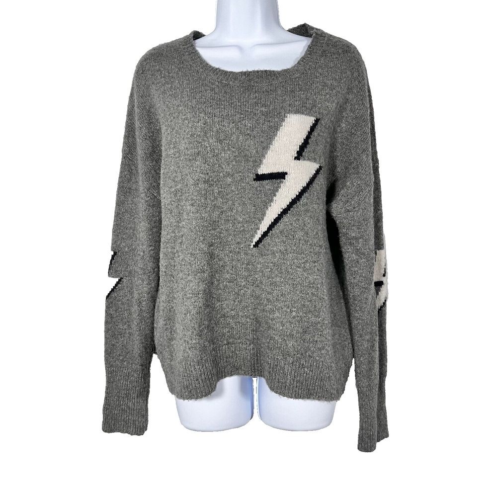 Rails Womens Virgo Bolted Sweater Sz M Relaxed Cashmere Wool Blend Gray Casual